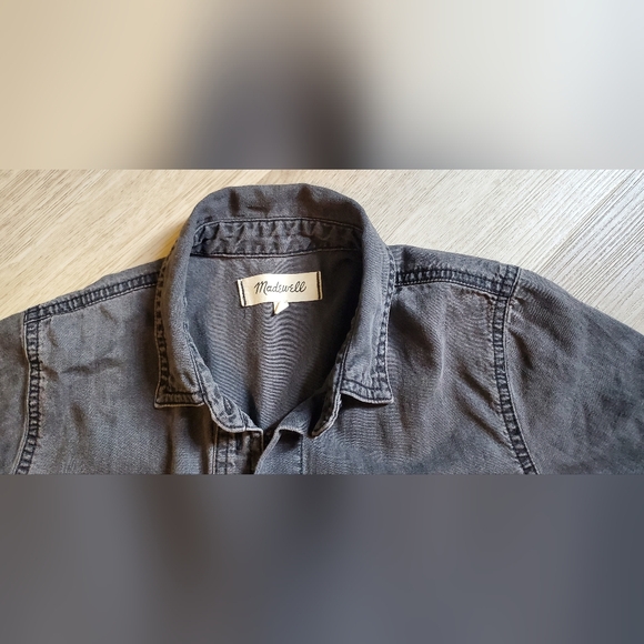 🖤 Madewell 100% Cotton Black Short Sleeve Button Up Size XS 🖤 - Picture 3 of 10